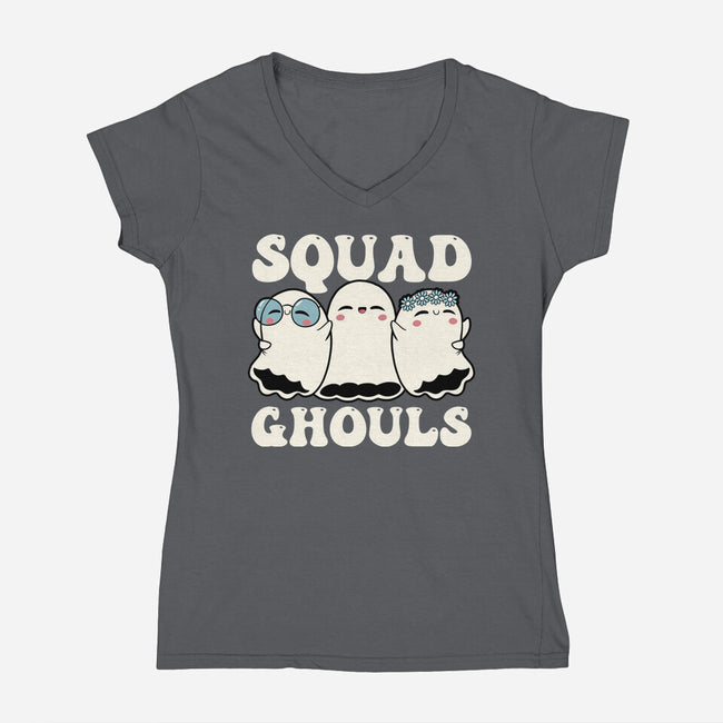 Halloween Squad Ghouls-Womens-V-Neck-Tee-tobefonseca