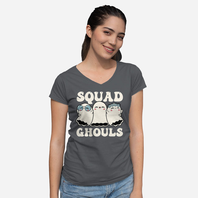 Halloween Squad Ghouls-Womens-V-Neck-Tee-tobefonseca