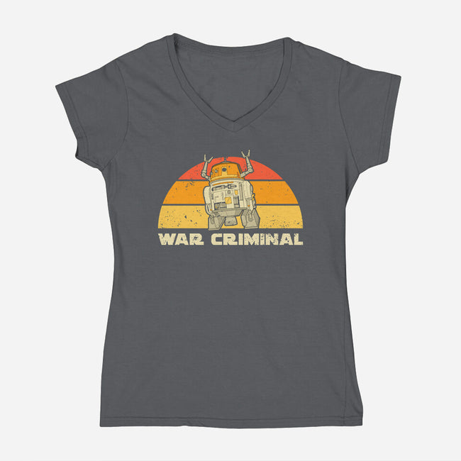 Vintage Criminal Droid-Womens-V-Neck-Tee-retrodivision