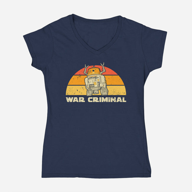 Vintage Criminal Droid-Womens-V-Neck-Tee-retrodivision