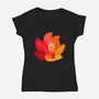 Leafy Kitsune-Womens-V-Neck-Tee-erion_designs