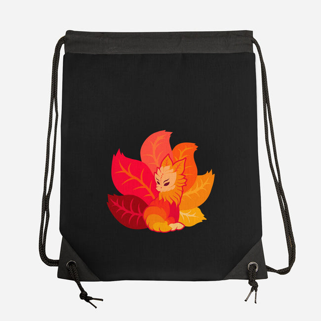 Leafy Kitsune-None-Drawstring-Bag-erion_designs