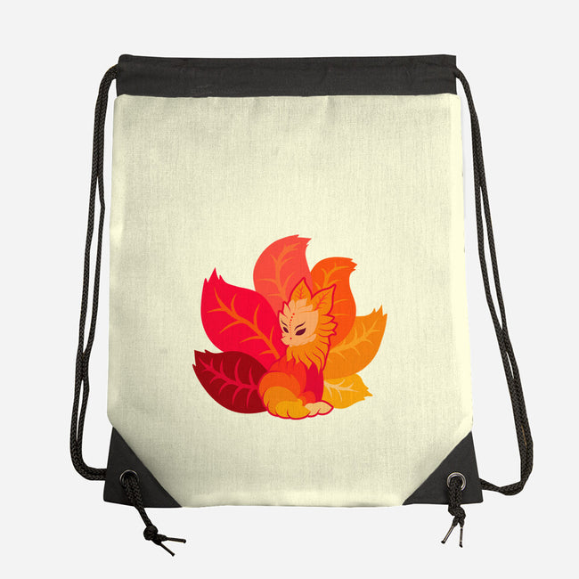 Leafy Kitsune-None-Drawstring-Bag-erion_designs