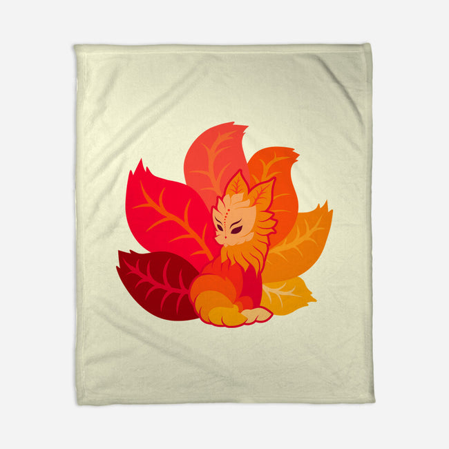 Leafy Kitsune-None-Fleece-Blanket-erion_designs