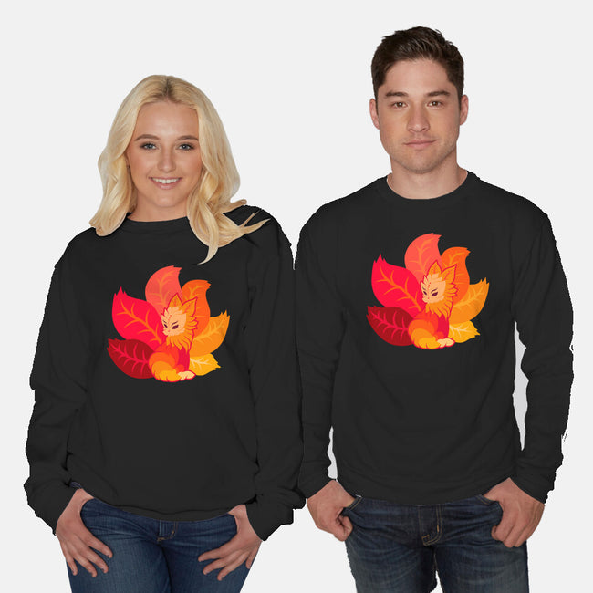 Leafy Kitsune-Unisex-Crew Neck-Sweatshirt-erion_designs