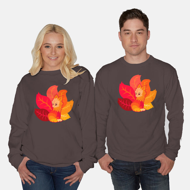 Leafy Kitsune-Unisex-Crew Neck-Sweatshirt-erion_designs