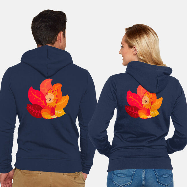 Leafy Kitsune-Unisex-Zip-Up-Sweatshirt-erion_designs