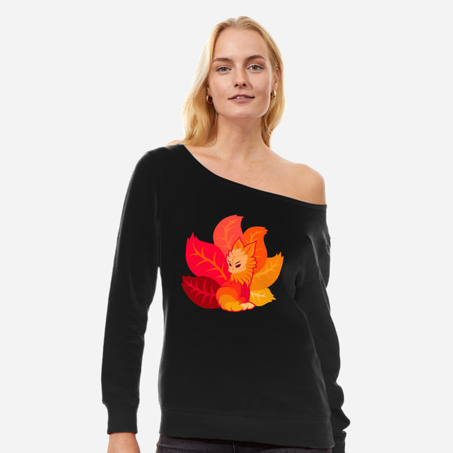 Leafy Kitsune-Womens-Off Shoulder-Sweatshirt-erion_designs