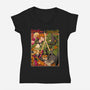 Samurai Sukubi VS Shurekku-Womens-V-Neck-Tee-Bruno Mota