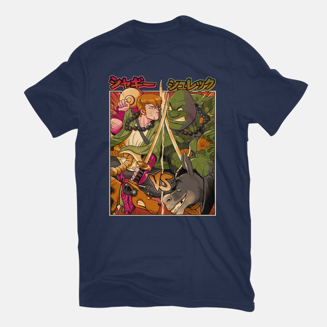 Samurai Sukubi VS Shurekku-Womens-Basic-Tee-Bruno Mota