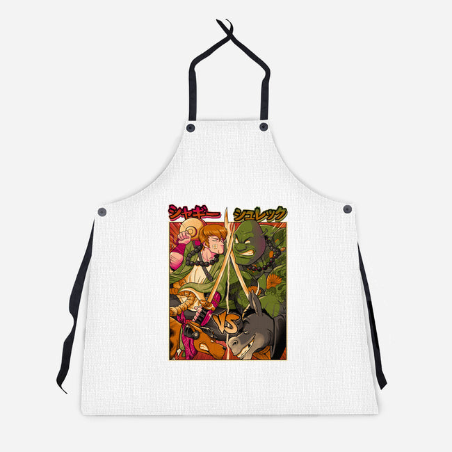 Samurai Sukubi VS Shurekku-Unisex-Kitchen-Apron-Bruno Mota