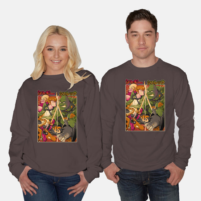 Samurai Sukubi VS Shurekku-Unisex-Crew Neck-Sweatshirt-Bruno Mota