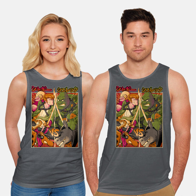 Samurai Sukubi VS Shurekku-Unisex-Basic-Tank-Bruno Mota