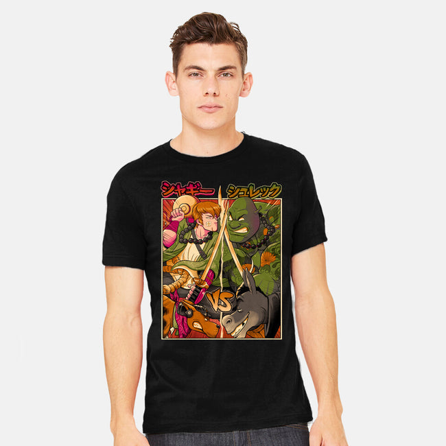 Samurai Sukubi VS Shurekku-Mens-Heavyweight-Tee-Bruno Mota