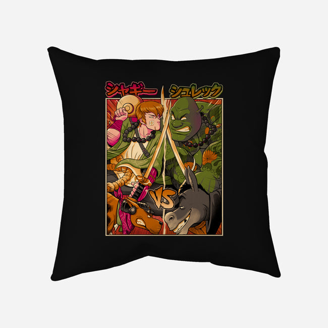 Samurai Sukubi VS Shurekku-None-Non-Removable Cover w Insert-Throw Pillow-Bruno Mota