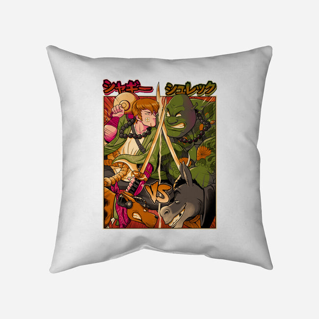 Samurai Sukubi VS Shurekku-None-Non-Removable Cover w Insert-Throw Pillow-Bruno Mota