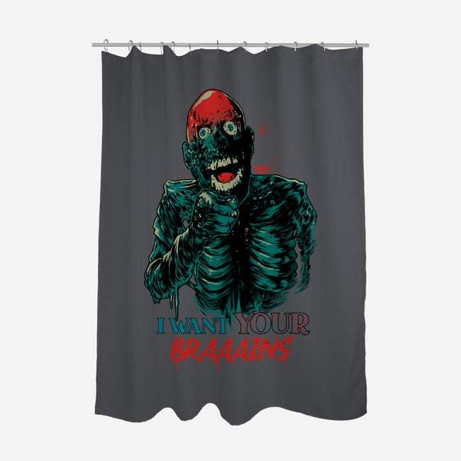 I Want Your Brains-None-Polyester-Shower Curtain-Hafaell