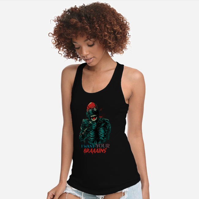 I Want Your Brains-Womens-Racerback-Tank-Hafaell