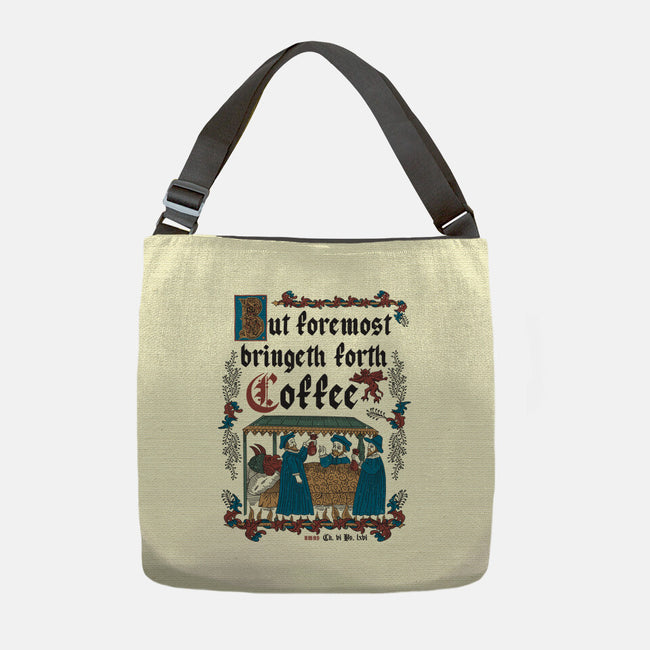 But First Coffee Medieval Style-None-Adjustable Tote-Bag-Nemons