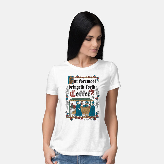 But First Coffee Medieval Style-Womens-Basic-Tee-Nemons