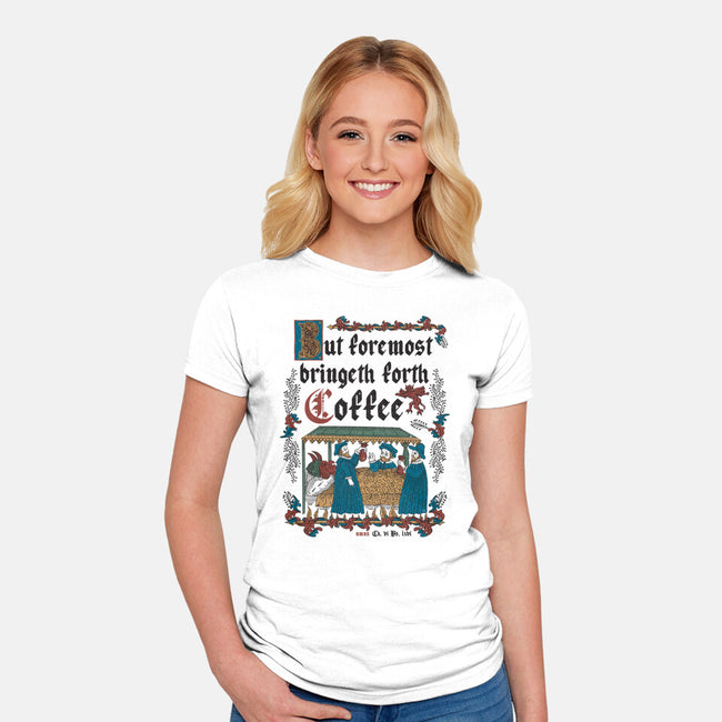 But First Coffee Medieval Style-Womens-Fitted-Tee-Nemons