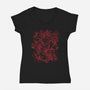 Red Koi-Womens-V-Neck-Tee-eduely