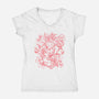 Red Koi-Womens-V-Neck-Tee-eduely