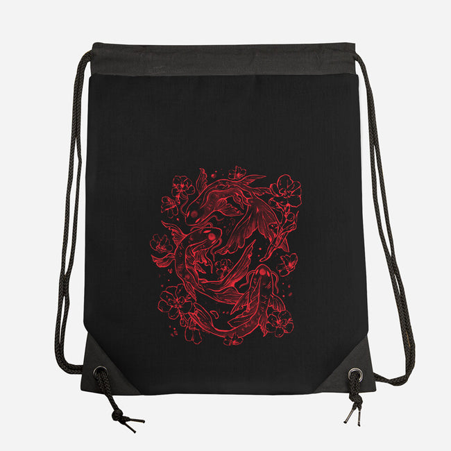 Red Koi-None-Drawstring-Bag-eduely