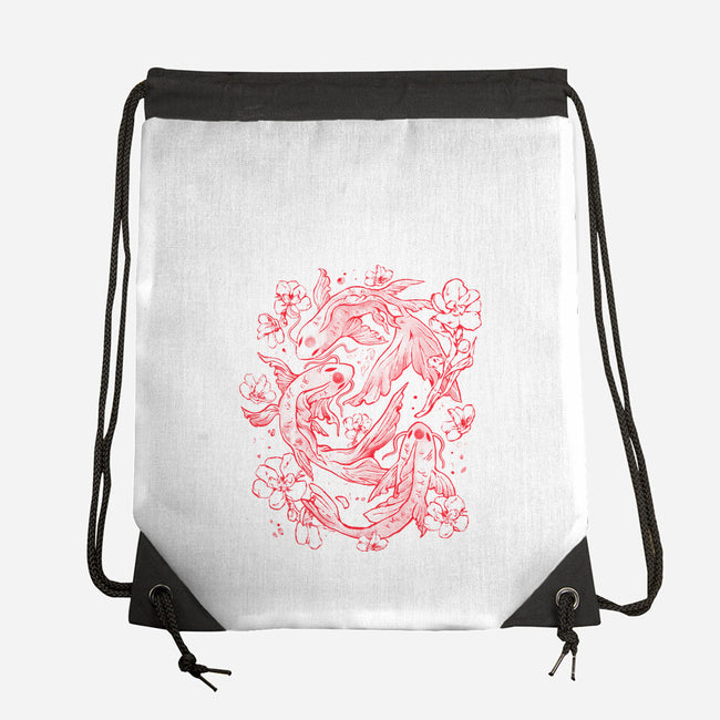 Red Koi-None-Drawstring-Bag-eduely