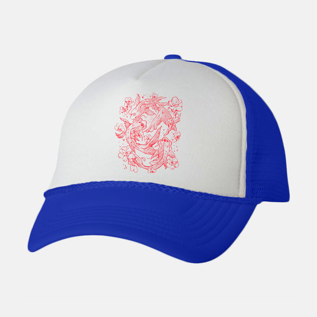 Red Koi-Unisex-Trucker-Hat-eduely