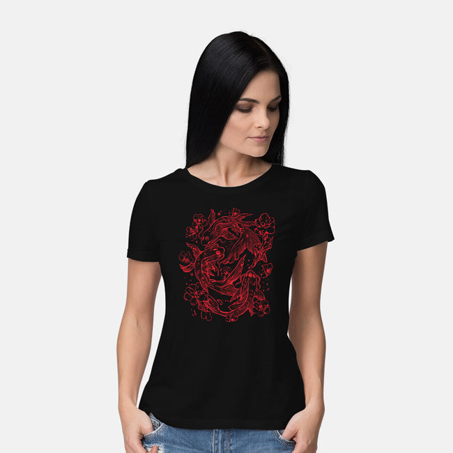 Red Koi-Womens-Basic-Tee-eduely