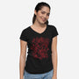 Red Koi-Womens-V-Neck-Tee-eduely