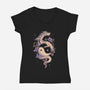 Dragon Flower-Womens-V-Neck-Tee-eduely