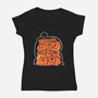 Pumpkin Picker-Womens-V-Neck-Tee-Aarons Art Room