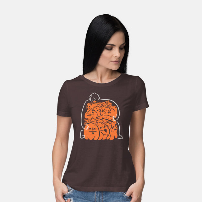 Pumpkin Picker-Womens-Basic-Tee-Aarons Art Room