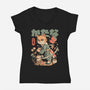 Sushi Slayer Cat-Womens-V-Neck-Tee-eduely