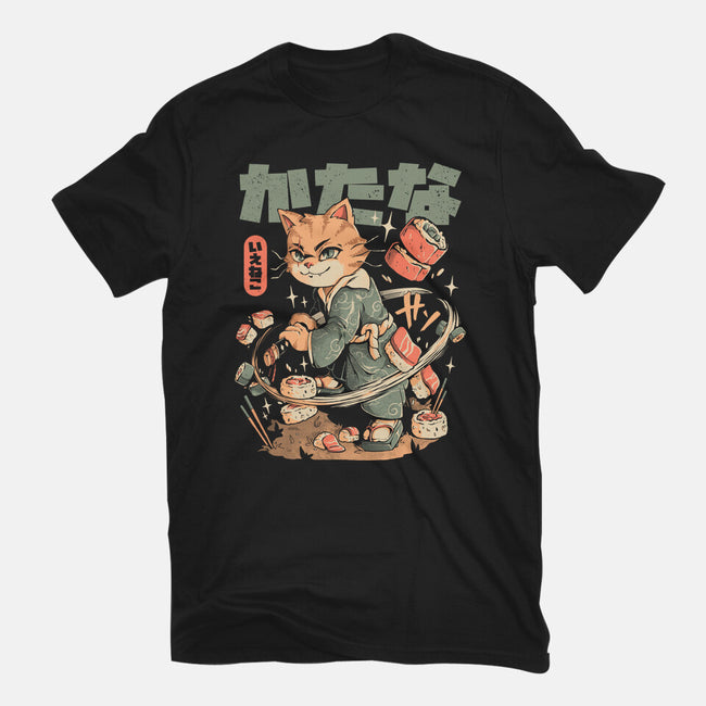 Sushi Slayer Cat-Mens-Heavyweight-Tee-eduely