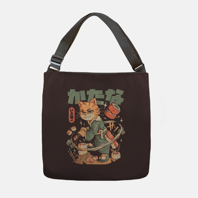 Sushi Slayer Cat-None-Adjustable Tote-Bag-eduely