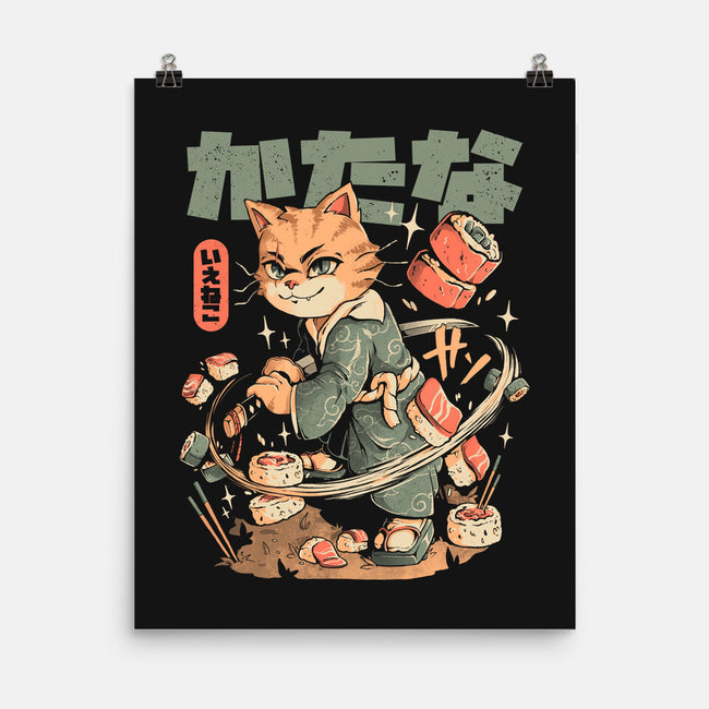 Sushi Slayer Cat-None-Matte-Poster-eduely