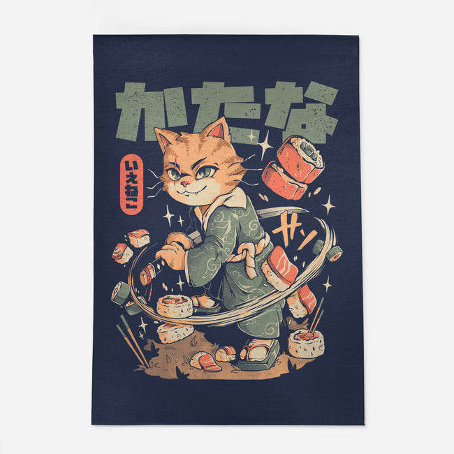 Sushi Slayer Cat-None-Indoor-Rug-eduely
