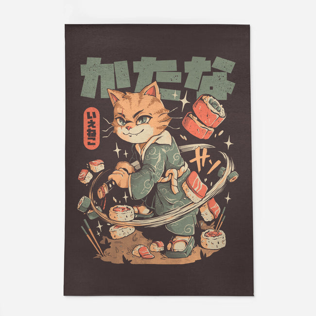 Sushi Slayer Cat-None-Outdoor-Rug-eduely