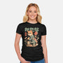 Sushi Slayer Cat-Womens-Fitted-Tee-eduely