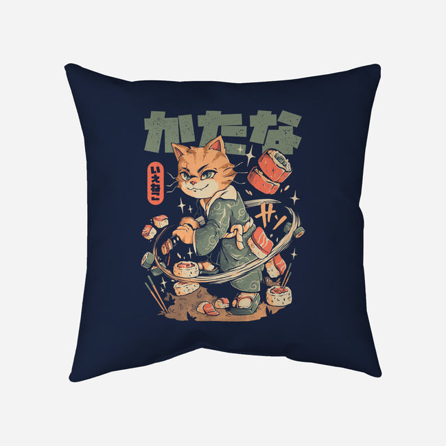 Sushi Slayer Cat-None-Removable Cover w Insert-Throw Pillow-eduely