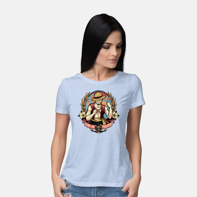 Ultimate Pirate King-Womens-Basic-Tee-momma_gorilla