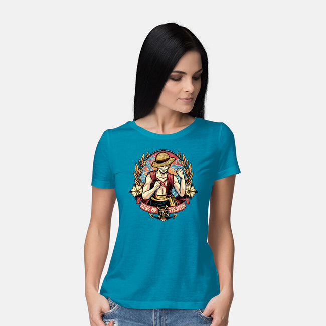 Ultimate Pirate King-Womens-Basic-Tee-momma_gorilla