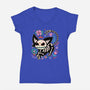 Day Skeleton-Womens-V-Neck-Tee-IKILO