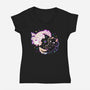 Halloween Axolotl-Womens-V-Neck-Tee-Vallina84