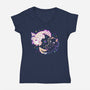 Halloween Axolotl-Womens-V-Neck-Tee-Vallina84