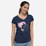 Halloween Axolotl-Womens-V-Neck-Tee-Vallina84