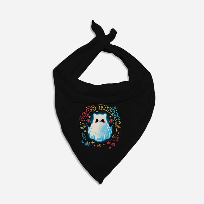 Cat Ghost Dead Inside-Cat-Bandana-Pet Collar-NemiMakeit